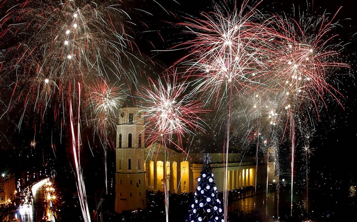 La belleza del cielo nocturno, fuegos artificiales hermosos fondos de pantalla #29