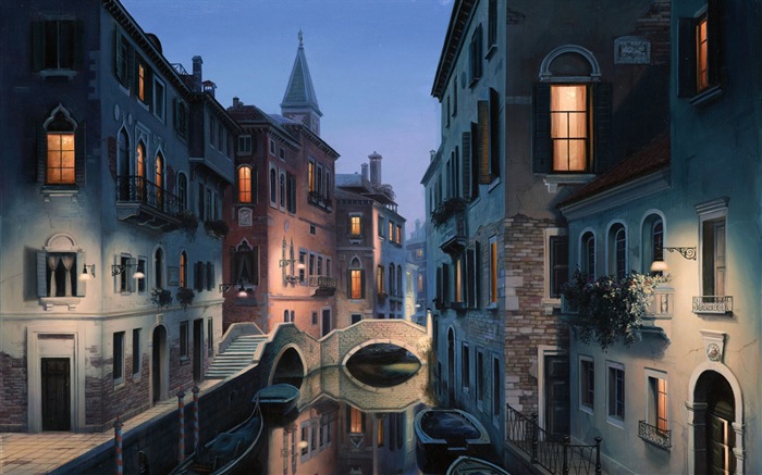 Beautiful watertown, Venice HD wallpapers #7