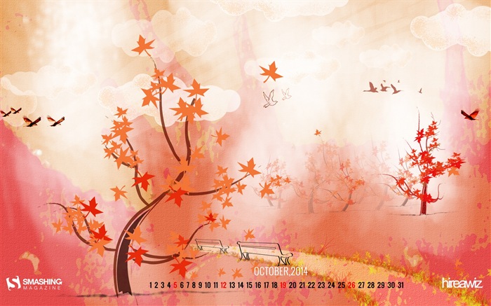 October 2014 Calendar wallpaper (1) #1