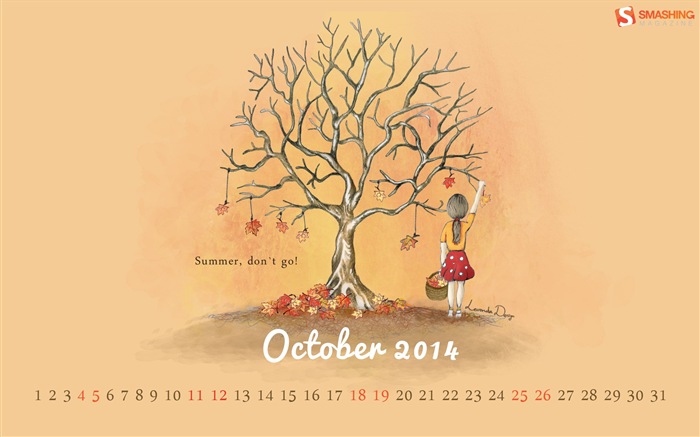 October 2014 Calendar wallpaper (2) #16