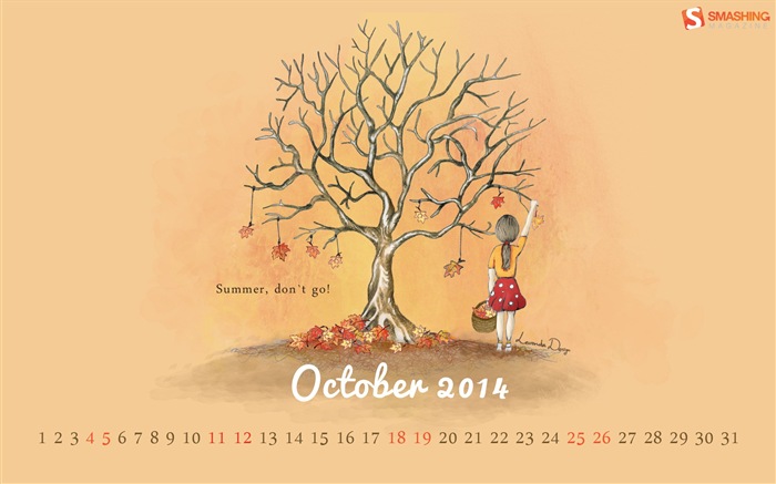 Octobre Déc 2014 Calendrier fond d'écran (2) #16