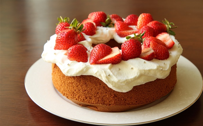 Délicieux gâteau fraises fonds d'écran HD #15