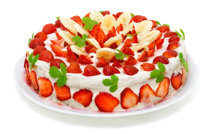 Délicieux gâteau fraises fonds d'écran HD #17