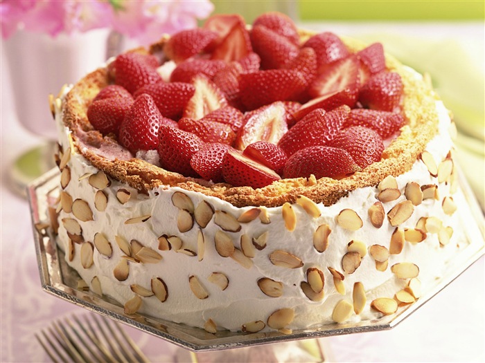 Délicieux gâteau fraises fonds d'écran HD #21