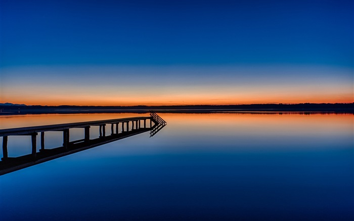 Lake a Boardwalk výhled soumraku HD tapety na plochu #12