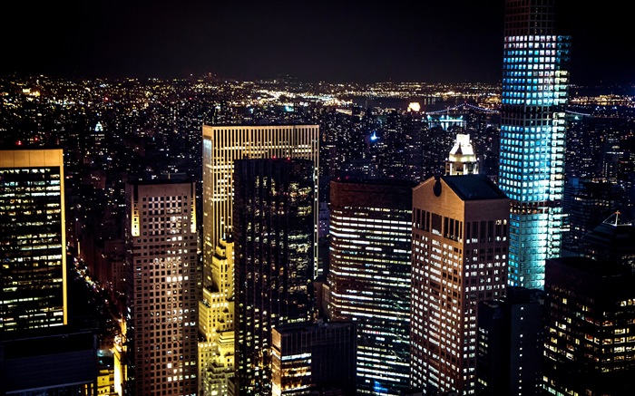 Empire State Building à New York, ville la nuit fonds d'écran HD #9