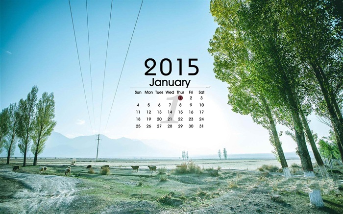 Январь 2015 календарный обои (1) #13
