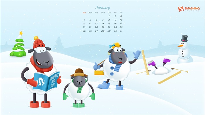 Janvier 2015 calendar fond d'écran (2) #9