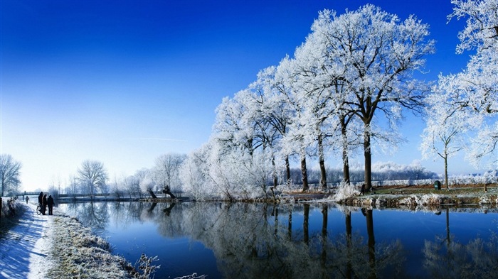 Neige d'hiver fonds d'écran HD magnifique de paysages #1