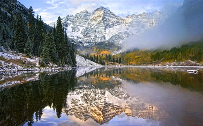 산, 물, 구름 자연의 아름다움 풍경의 HD 배경 화면 #16