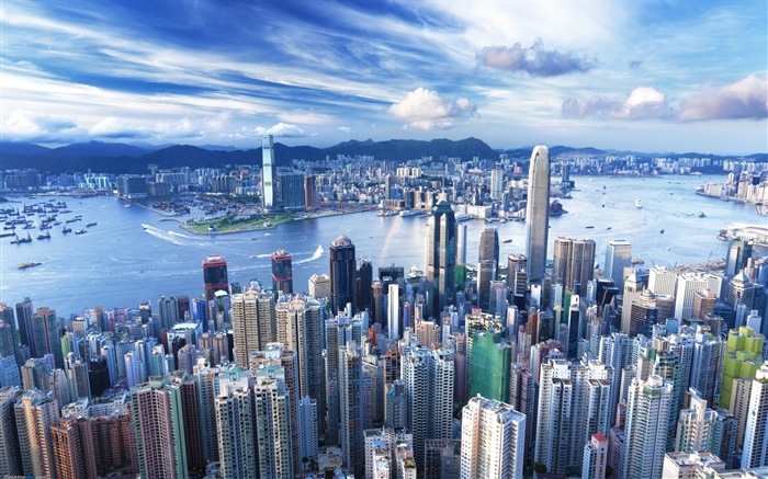 Hongkongs Stadtlandschaft schönen HD Wallpaper #1