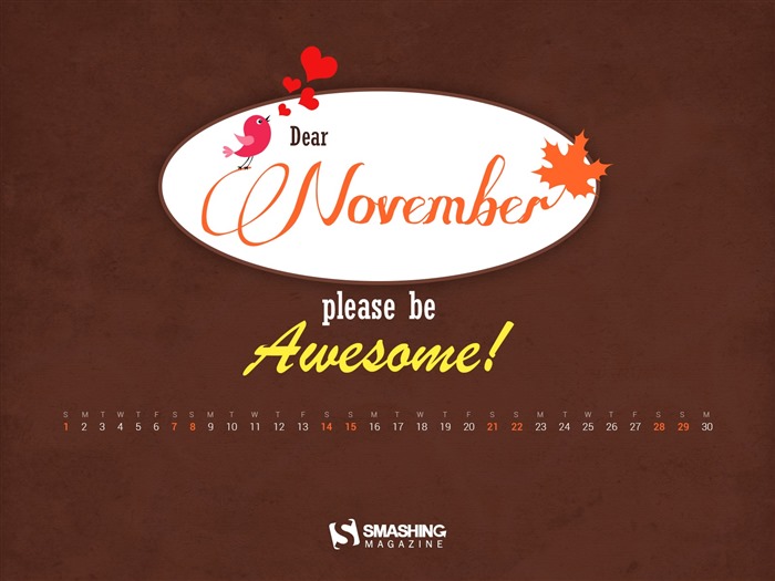 November 2015 Calendar wallpaper (2) #18