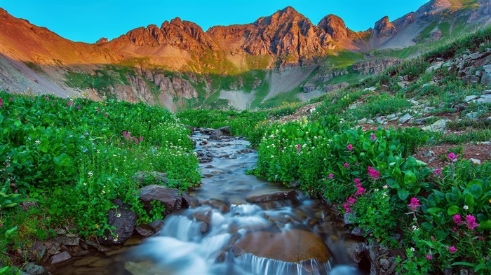 Los árboles, montañas, agua, salida del sol y puesta del sol, fondos de pantalla de alta definición #26