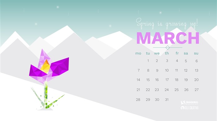 De marzo de fondo de pantalla de calendario el año 2016 (2) #12