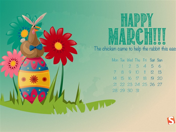 De marzo de fondo de pantalla de calendario el año 2016 (2) #17