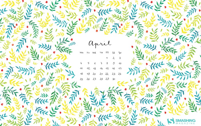 De abril de fondo de pantalla de calendario el año 2016 (2) #16