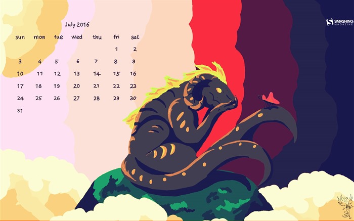 Julio 2016 fondo de pantalla de calendario (1) #19