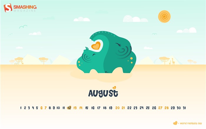 De agosto de el año 2016 fondo de pantalla de calendario (2) #10