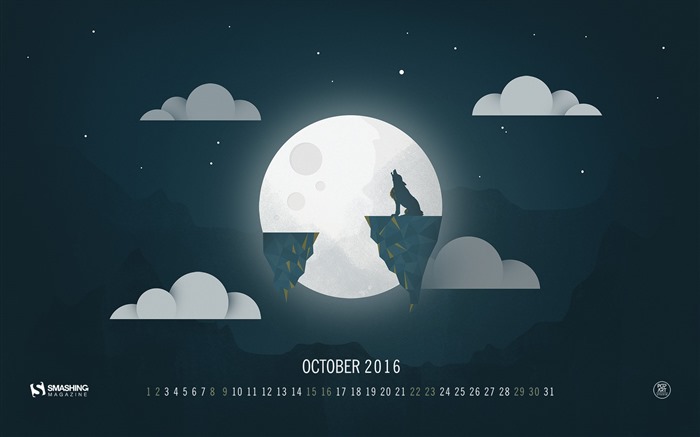 De octubre de el año 2016 fondo de pantalla de calendario (2) #9