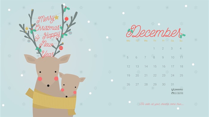 December 2016 Christmas theme calendar wallpaper (1) #10