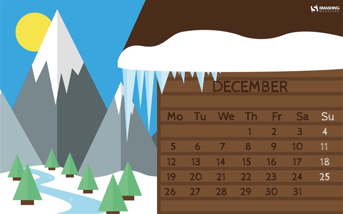 December 2016 Christmas theme calendar wallpaper (1) #11