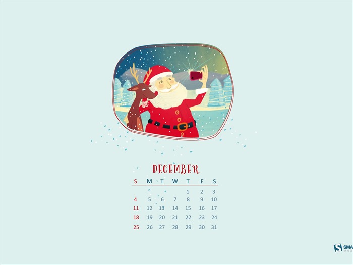 December 2016 Christmas theme calendar wallpaper (1) #15