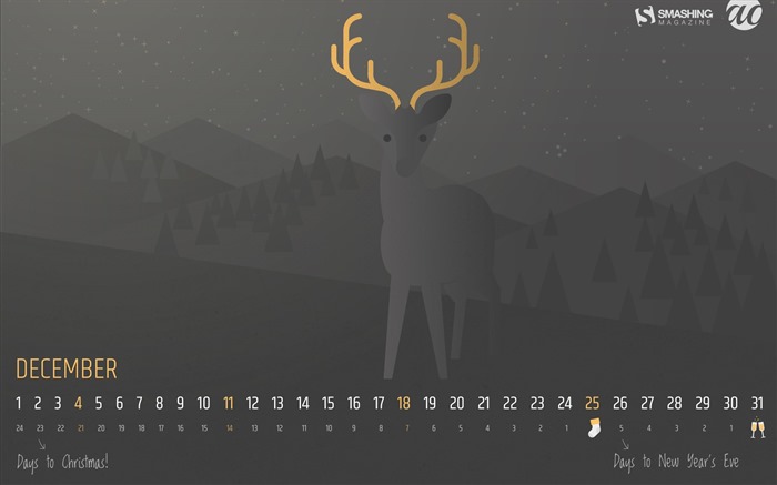 Fondo de escritorio del calendario de la Navidad de diciembre de 2016 (1) #18