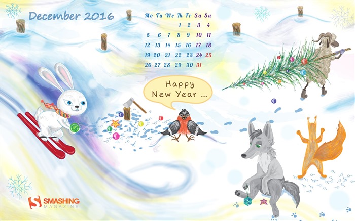 Fondo de escritorio del calendario de la Navidad de diciembre de 2016 (1) #27