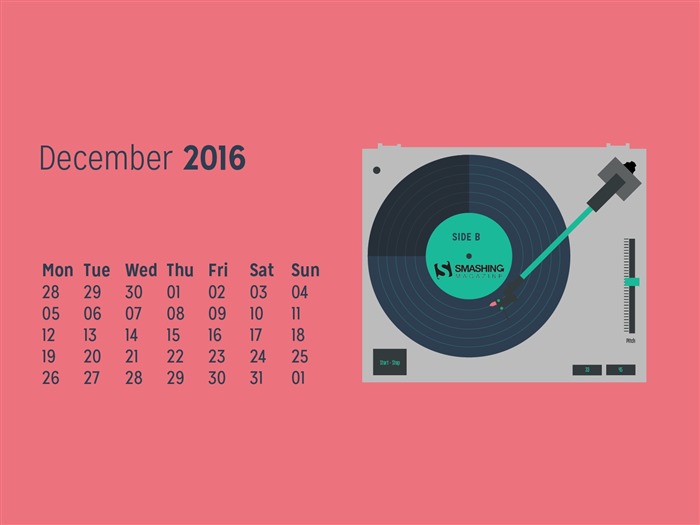 Fondo de escritorio del calendario de la Navidad de diciembre de 2016 (1) #29