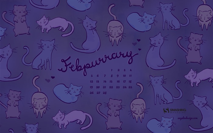 Fondo de escritorio de calendario de febrero de 2017 (1) #15