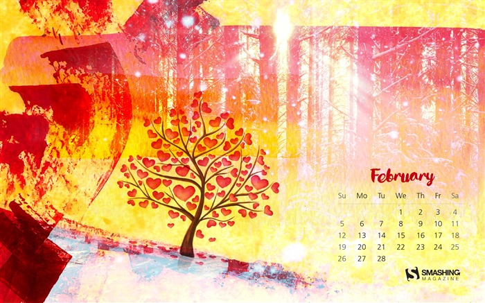 Fondo de escritorio de calendario de febrero de 2017 (2) #1