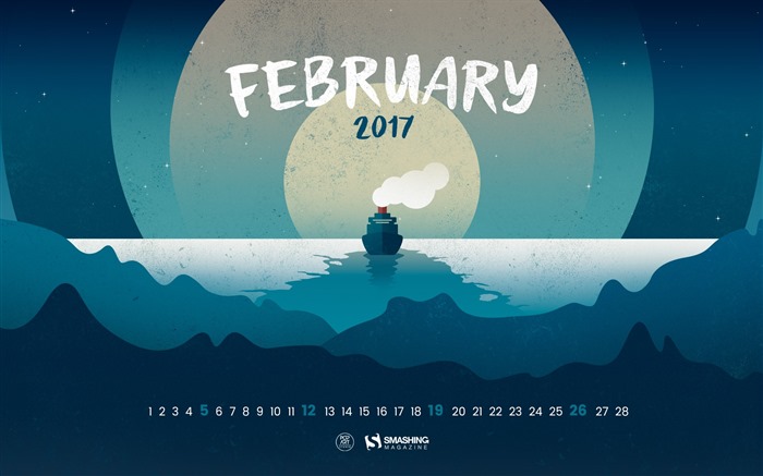 Fondo de escritorio de calendario de febrero de 2017 (2) #2