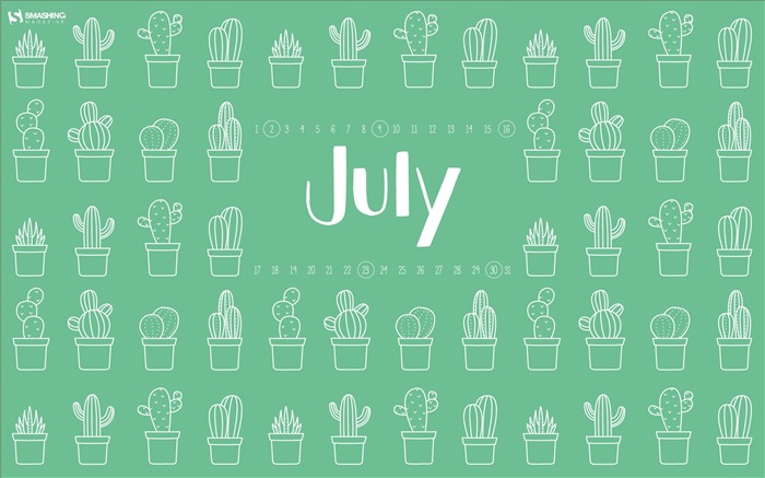 Fondo de escritorio del calendario de julio de 2017 #3