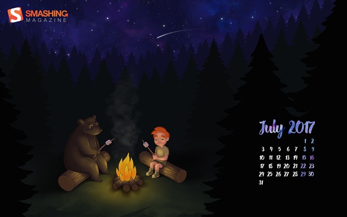 Fondo de escritorio del calendario de julio de 2017 #6