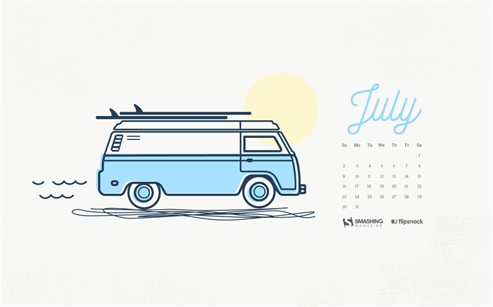 Fondo de escritorio del calendario de julio de 2017 #18