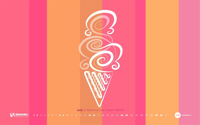 Fondo de escritorio del calendario de julio de 2017 #25