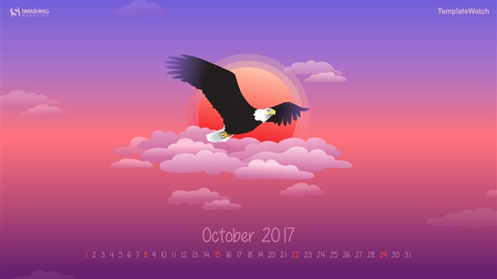 Fondo de pantalla de calendario de octubre de 2017 #7