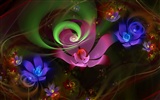 3D rêve abstrait fond d'écran de fleurs #19