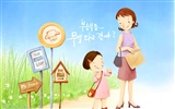 韓国イラストレーターの壁紙の母の日のテーマ