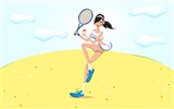 Vector women's leisure sports wallpaper #9