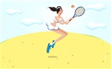 Vector women's leisure sports wallpaper #10