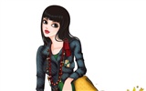 Vector-style fashion women wallpaper #19