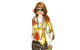 Vector-style fashion women wallpaper #31