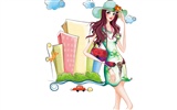 Vector-style fashion women wallpaper #36