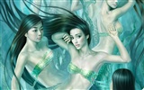 Belles femmes illustrateur fantasy fond d'écran #16