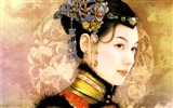 Qing Dynasty Women Painting Wallpaper #3