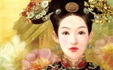 Qing Dynasty Women Painting Wallpaper #8