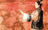 Fondos de la Dinastía Qing Pintura de la Mujer #10