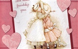 Holly Hobbie cute little girl hand-painted wallpaper #3