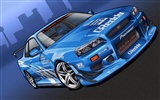 コンピュータPhotoshopの手描き壁紙車 #33